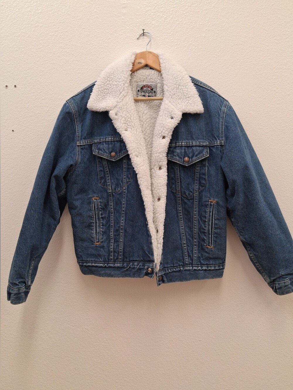 Vintage 80s Levi's 70608 0216 Sherpa Denim Jean Trucker Jacket Men's Size 42R